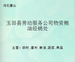 玉田縣勞動服務公司物資糧油經銷處的雙重職能 物資供應與職業中介服務